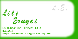 lili ernyei business card